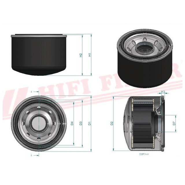 Filtre Hydraulique SH 62095 Hifi Filter référence fournisseur HIFSH62095